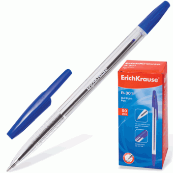 Ручка шариковая синяя ERICH KRAUSE "R-301" 43184(141243), 1442224