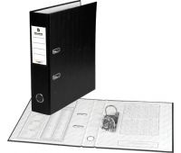 Папка-регистратор 70 мм с арочным механизмом, обложка ПВХ, черная BRAUBERG 220891
