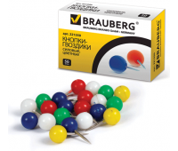 Силовые кнопки-гвоздики цветные, шарики  50 штук BRAUBERG 221550