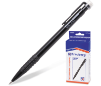 Карандаш механический 0,5мм с ластиком, пластиковый корпус, резиновый держатель BRAUBERG "Track Control" 180284