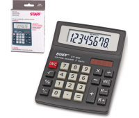 Калькулятор STAFF STF-8008, 8 разрядов, настольный, двойное питание, 113х87мм 250147