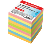 Блок для записей BRAUBERG проклеенный, куб 9х9х9 см, цветной, 129207