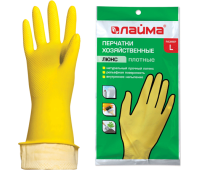 Перчатки хозяйственные латексные ЛАЙМА "Люкс", размер L 600043