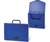 Портфель пластиковый синий А4, без отделений BRAUBERG Energy 222082