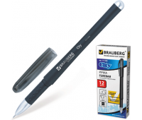 Ручка гелевая BRAUBERG "Impulse", корпус черный, игольч. пишущ. узел 0,5мм, рез. держ., черн подходит для ЕГЭ, 141183