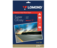 Фотобумага LOMOND Super Glossy д/струйной печати A4 270г/м2 20л.односторонняя глянцевая  360489