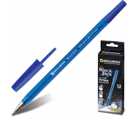Ручка шариковая синяя BRAUBERG "Black Jack" 141296
