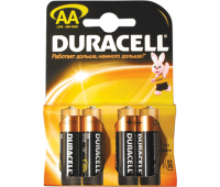 Батарейки DURACELL BASIC AA 1,5V LR6, КОМПЛЕКТ 4шт, алкалиновые 450402/87562/276584
