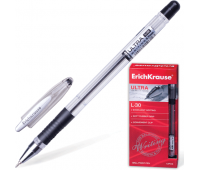 Ручка шариковая чёрная с резиновым упором, чернила на масляной основе ERICH KRAUSE "Ultra L-30" 19614 (141252)