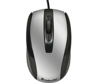 Мышь DEFENDER Optimum MM-140, USB, проводная оптическая, цвет  черный/серебристый, 52140, 511074