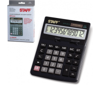 Калькулятор STAFF STF-2512, 12 разрядов, настольный, двойное питание, 170х125мм, 250136