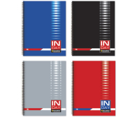 Тетрадь А5 96л. BRAUBERG офсет, кл., евроспираль, обл. картон+лак "INDAY" (4 вида) 400526