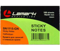 Блок самоклеющийся 51х76 мм 100 листов неоново-зеленый LAMARK SNO115-GN