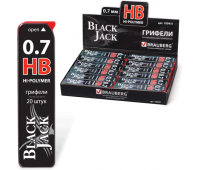 Грифель запасной BRAUBERG "Black Jack" Hi-Polymer НB 0,7 мм, 20 шт., 180451