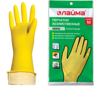 Перчатки хозяйственные латексные ЛАЙМА "Люкс", размер M 600555
