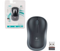 Мышь LOGITECH M185, оптическая беспроводная, USB, retail, серый [910-002238], 511453