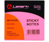 Блок самоклеющийся 76*76 мм 100 листов неоново-розовый LAMARK LamSN0116-PK