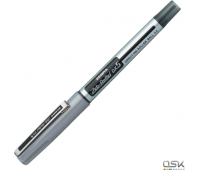 Ручка роллер ZEBRA "Zeb-Roller DX5", корпус серебристый, толщ.письма 0,5мм, черная, EX-JB2-BKОЗ 141483