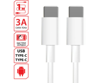 Кабель USB Type-C-Type-C с поддержкой быстрой зарядки, белый, 1 м, SONNEN, медный, 513613
