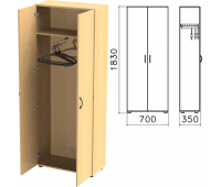 Шкаф для одежды "Канц" ШК40.10, 2 отделения, (ш700*г350*в1830 мм), ЛДСП, цвет бук 640051