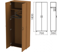 Шкаф для одежды "Канц" ШК40.9, 2 отделения (ш700*г350*в1830 мм), ЛДСП, цвет орех 640052