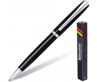 Ручка шариковая бизнес-класса , корп. черный, серебр. детали, синяя BRAUBERG "Cayman Black" 141410
