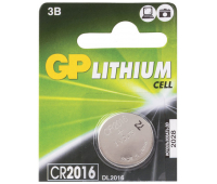 Батарейка GP Lithium, CR2016, литиевая, 1 шт., в блистере (отрывной блок), CR2016-7CR5, 454099