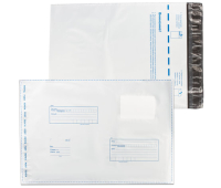 Конверт-пакет В4 полиэтиленовый, комплект 500 шт., 250х353 мм, "Куда-кому", отрывная лента, на 300 л., 11004