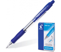 Ручка шариковая автоматическая синяя с резиновым упором, толщина письма 0,32 мм, чернила на масляной основе PILOT"SUPER GRIP" BPGP-10R-F (140242) 005330