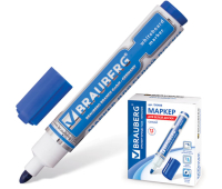 Маркер для доски BRAUBERG "Neo", круглый наконечник 5 мм, синий, 150488