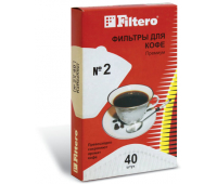 Фильтр FILTERO ПРЕМИУМ №2 для кофеварок, бумажный, отбеленный, 40 штук, №2/40  450673
