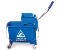 Тележка уборочная-ведро ЛАЙМА "Проф" 20л, мех.отжим, синяя, 601497