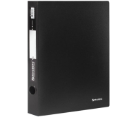 Папка 2 кольца BRAUBERG "Стандарт", 40мм, черная, до 250 листов, 0,9мм, 221618