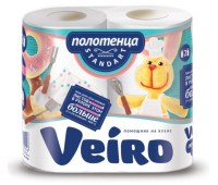 Полотенце бумажное LINIA VEIRO (Вейро), 2-х слойное, спайка 2шт.х19м, 4п22, ш/к 90148