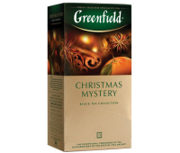 Чай GREENFIELD "Christmas Mystery" (Таинство Рождества), черный с корицей, 25 пак. по 1,5г, 620382