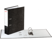 Папка-регистратор STAFF "Эконом" с мраморным покрытием, 50 мм, без уголка, черный корешок, 224615