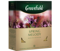 Чай GREENFIELD "Spring Melody" (Мелодия весны), черный с чабрецом, 100 пак. в конв. по 1,5г,ш/к10655, 195457