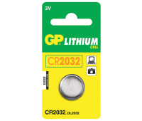 Батарейка GP (Джи-Пи) CR2032, литиевая, d=20мм, h=3,2мм, в блистере (1шт), 3В, CR2032-C1, 450616