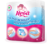 Полотенце бумажное NEGA, 2-х слойное, спайка 2шт.х17,6м, ш/к 00250, 125316