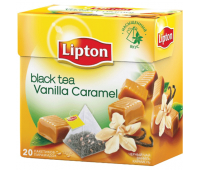 Чай LIPTON "Vanilla Caramel", черный с ванилью и карамелью, 20 пирамидок по 2г, 65415415 620351