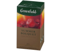 Чай GREENFIELD "Summer Bouguet" фруктовый (малина, шиповник) 25 пакетиков в конвертах по 1,5г, 0433