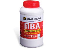 Клей ПВА BRAUBERG 1 кг Экстра Суперпрочный (керамика, ткань, кожа, дерево, бумага, картон), 600984