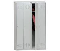 Шкаф металлический для одежды ПРАКТИК "LS-41" четырехсекционный (в1830*ш1130*г500мм;53кг), разборный 290664