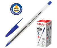 Ручка шариковая масляная STAFF эконом, корпус прозрачный, 141705, синяя