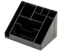 Подставка-органайзер СТАММ "Каскад", 115*160*105 мм, 9 отделений, черная, ОР11