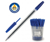 Ручка шариковая масляная СТАММ "Optima", корпус прозрачный, 0,7 мм, РО20, синяя 141802/082433