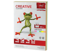 Бумага CREATIVE color (Креатив) А4, 80г/м, 100 л. (5 цв.х20л.) цветная медиум, 110511