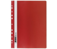 Скоросшиватель пластиковый с перфорацией BRAUBERG, А4, 140/180 мкм, красный, 226582