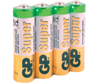 Батарейки GP Super, AA (LR06, 15А), алкалиновые, 4 шт., в пленке, 15ARS-2SB4, 454090