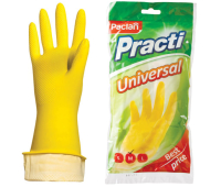 Перчатки хозяйственные резиновые PACLAN "Universal", с х/б напылением, размер M (средний), желтые 602481/067526